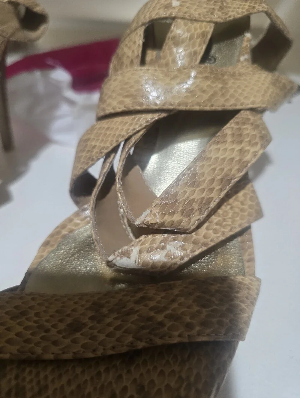 Tan Strappy High Heel Sandals